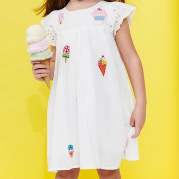 NWT! Lola + The Boys All About the Beaded Ice Cream Ruffle White Dress Size 10Y - Picture 9 of 9